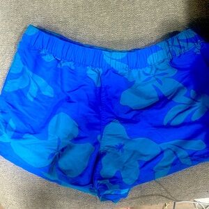 Patagonia Bright Blue Floral Athletic Shorts